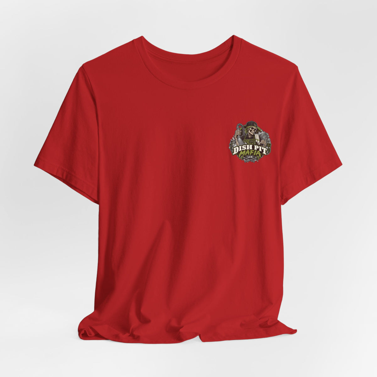 Dish Pit Mafia T-Shirt — 'Behind Every Clean Plate is a Dirty Job' Crewneck Tee