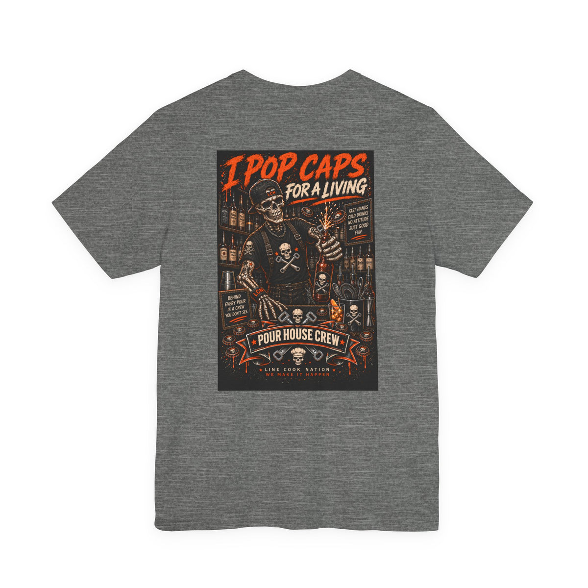 Line Cook Nation Cap Bartender Shirt - I Pop Caps