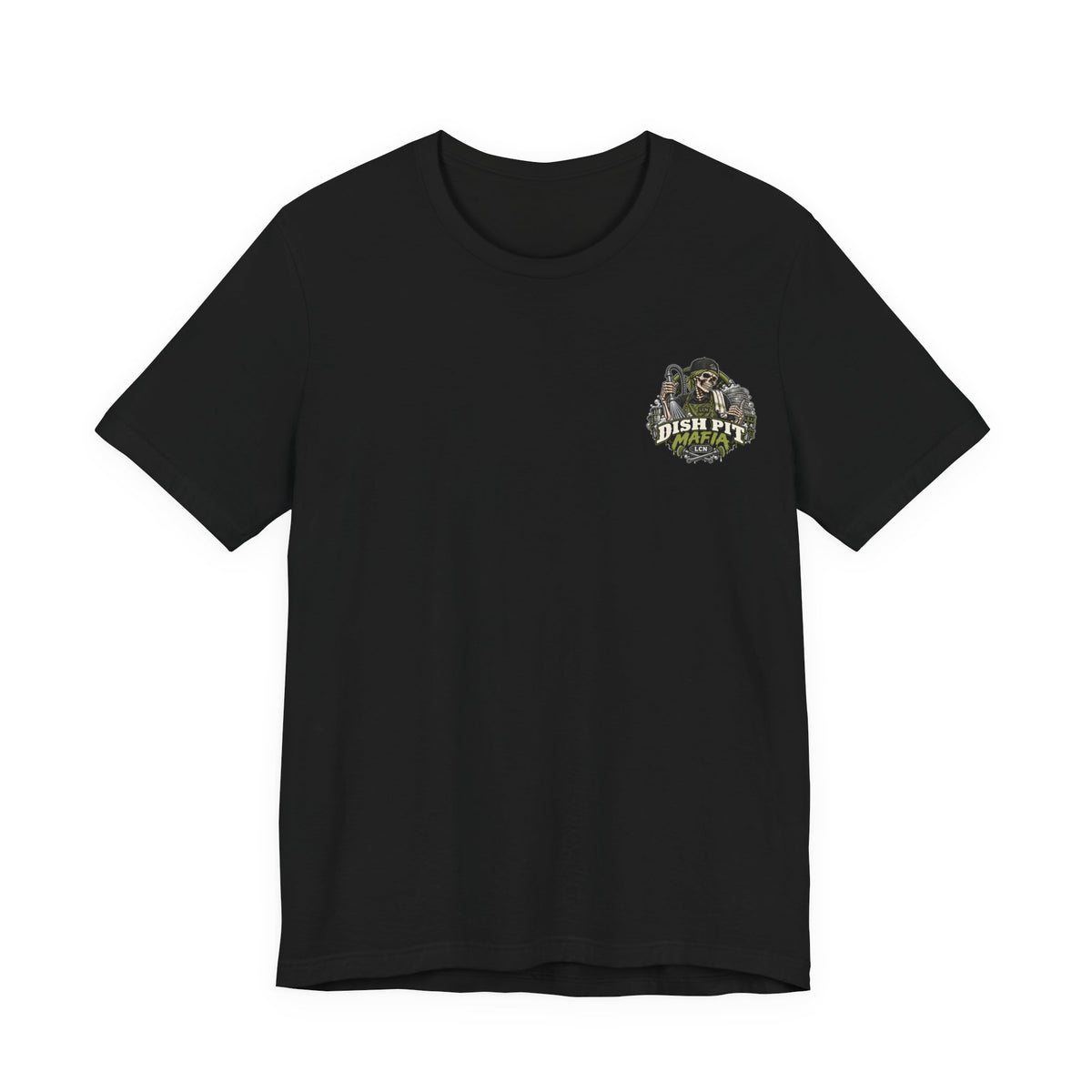 Dish Pit Mafia T-Shirt — 'Behind Every Clean Plate is a Dirty Job' Crewneck Tee