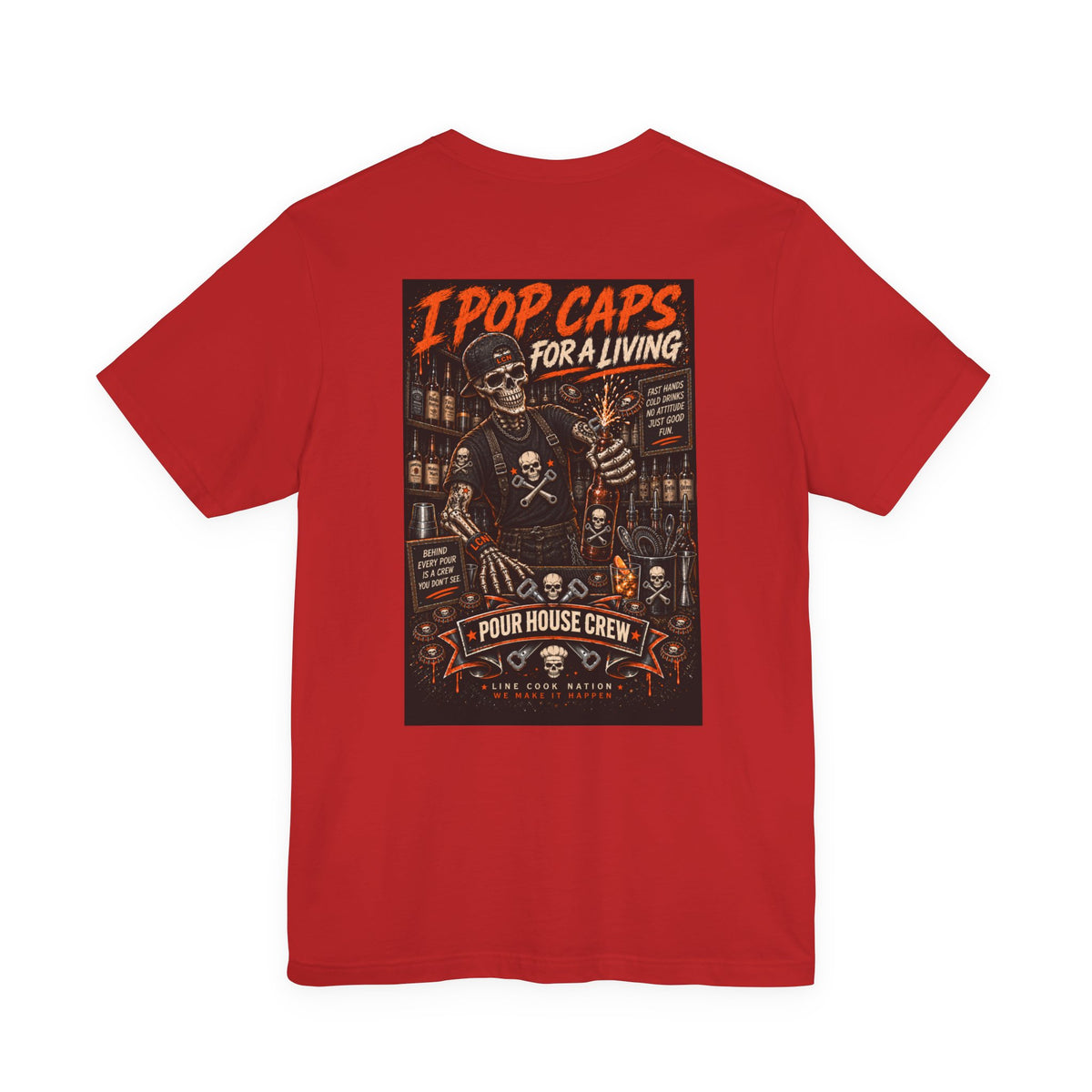 Line Cook Nation Cap Bartender Shirt - I Pop Caps