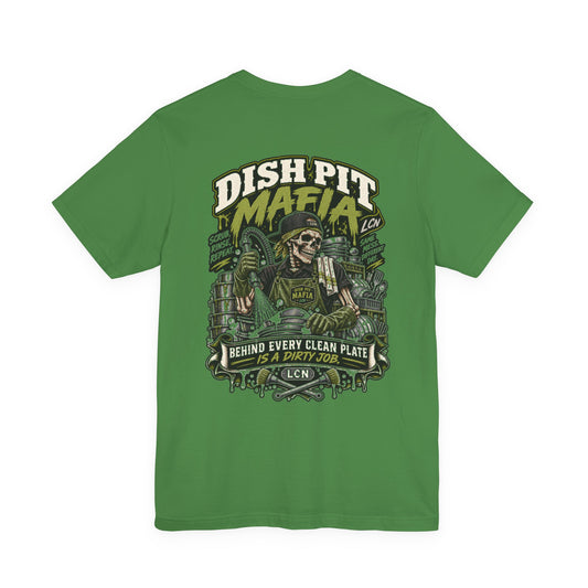 Dish Pit Mafia T-Shirt — 'Behind Every Clean Plate is a Dirty Job' Crewneck Tee